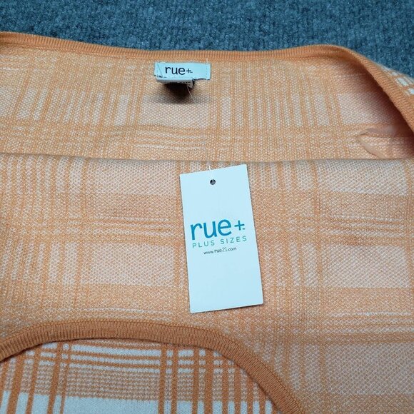 Rue21 Bodycon Dress Womens Plus 3X Orange White Plaid Halter New - Picture 10 of 12